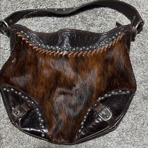 American West Dark Brown Leather Shoulder Bag